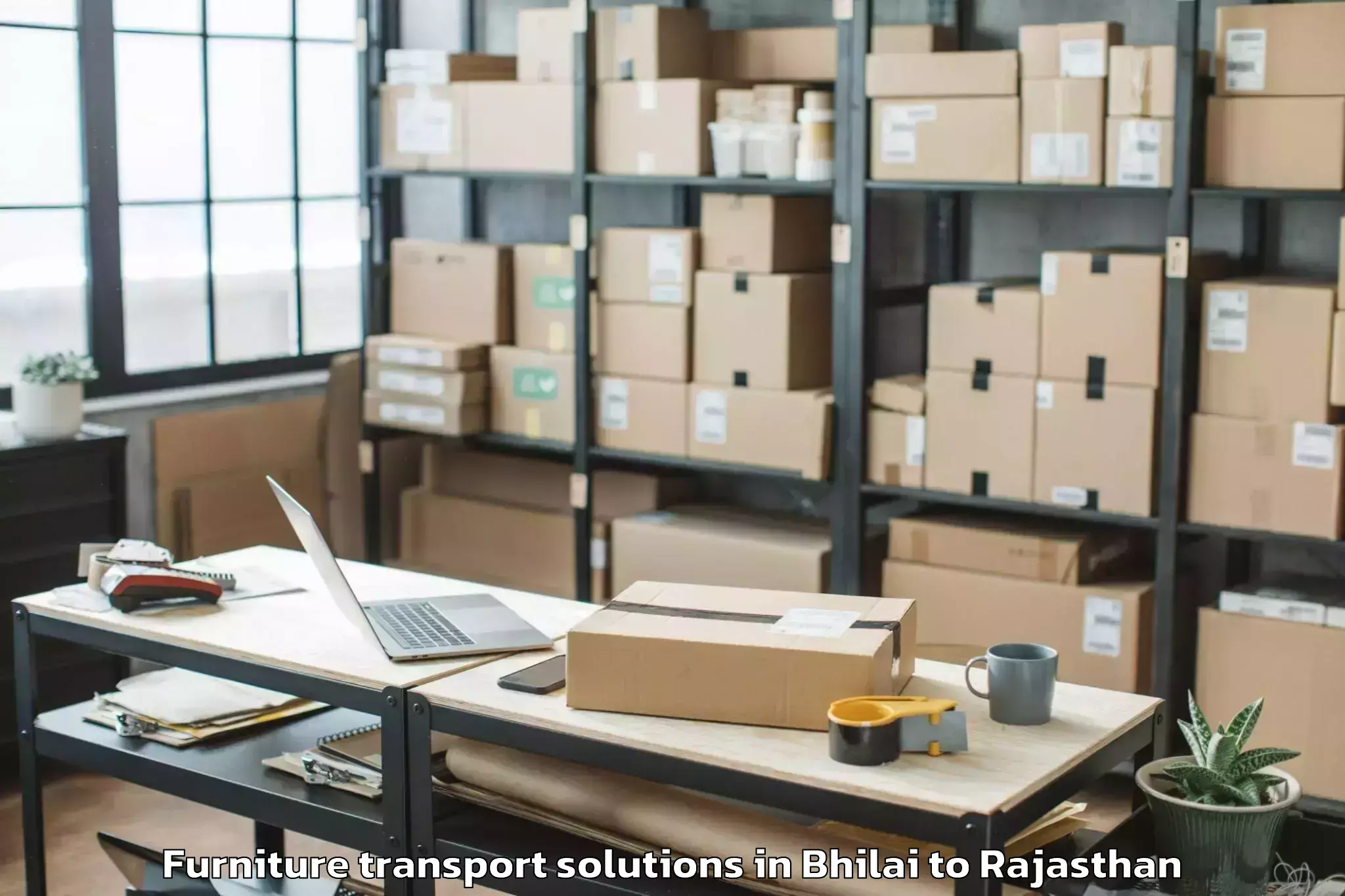 Expert Bhilai to Sheoganj Furniture Transport Solutions